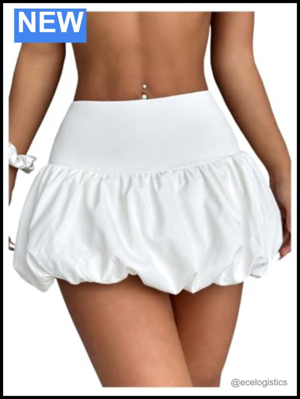 GORGLITTER Women's Low Rise Bubble Mini Skirt Y2K Ruffle Party
